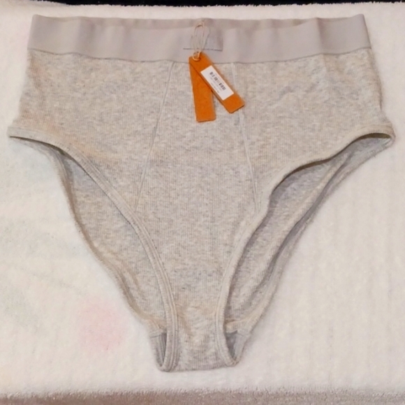 SKIMS Other - SKIMS Cotton Heather Gray Ribbed Briefs. SIZE LARGE.
